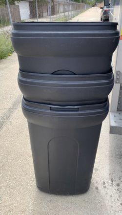 Three 50 Gallon Trash Containers
