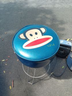 Y2K Retro Paul Frank "Julius the Monkey" Metal Hairpin Leg Stool