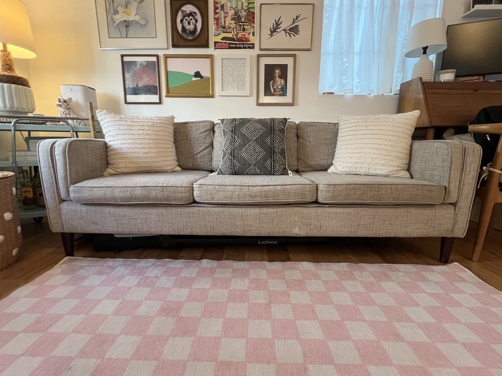 3 Seater Sofa, 85” W, Removable Cushion Covers