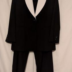 Mary McFadden Black And White Blazer And Pants Set Size 10