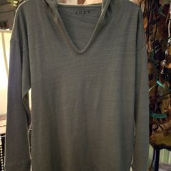 Ladies Oversized Small Loft Green Hoodie 