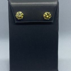 925 Sterling Silver Yellow Stone Earrings