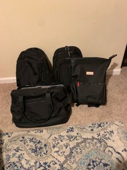 Lot of 4 Black Bags – Samsonite & Hunter & Adidas