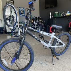 Blue and White BMX Bike