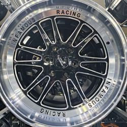20” Infamous Racing Wheels – Black Face w/ Polished Lip, Deep Luxury Setup 🔥