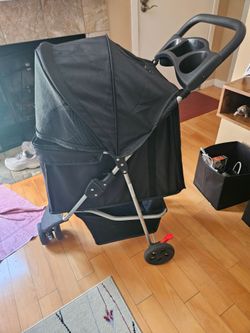 Black pet stroller