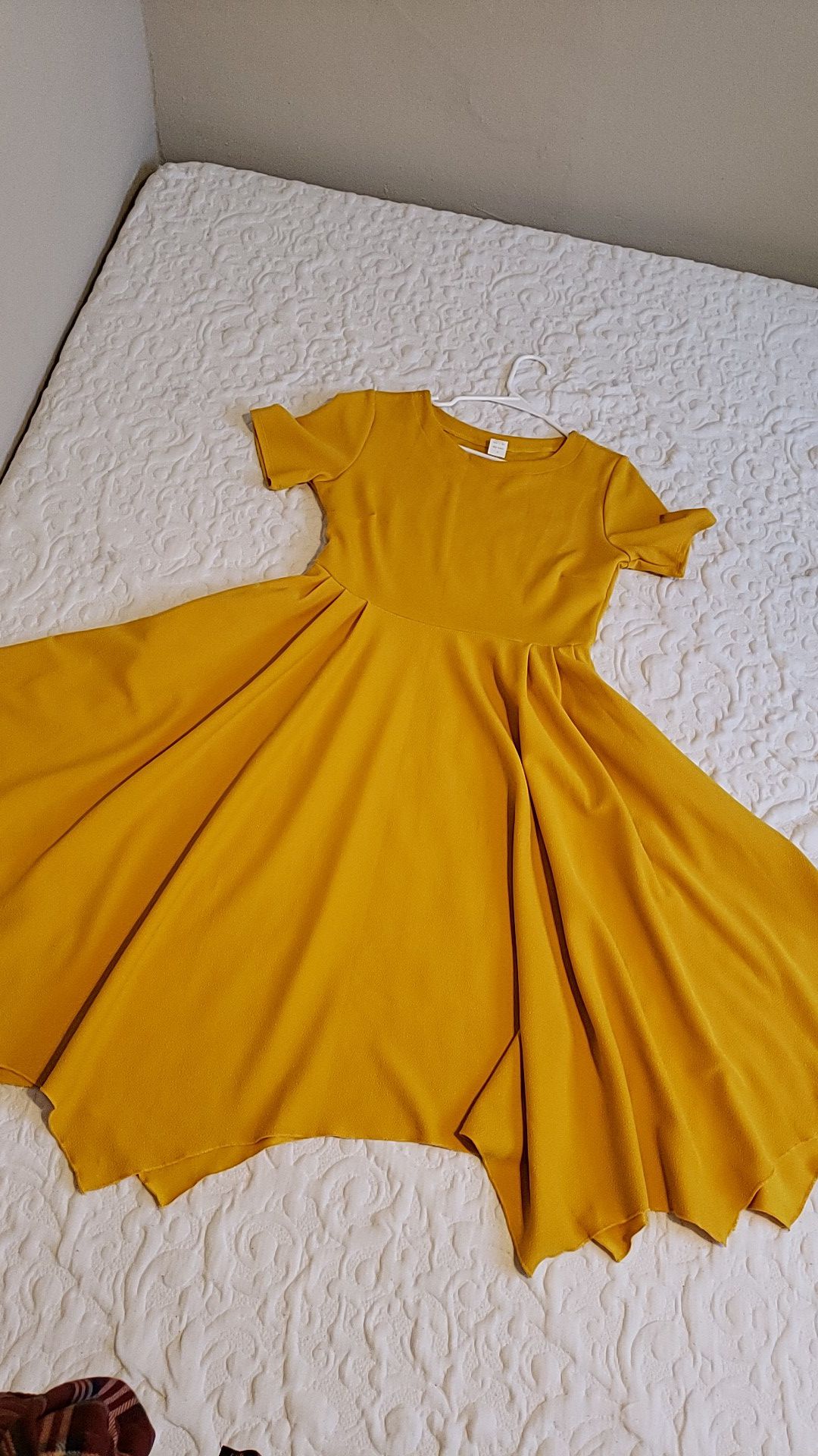 Mustard yellow flowy dress