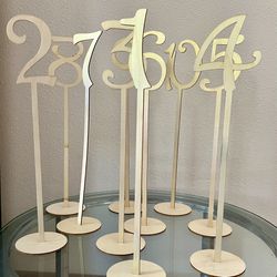 Set of 10 Natural Wooden 1-10 Wedding Table Numbers