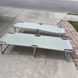 Aluminum and Canvas Folding Cot 72" x 24”