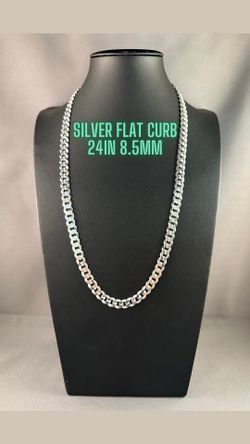 Silver flat curb chain 