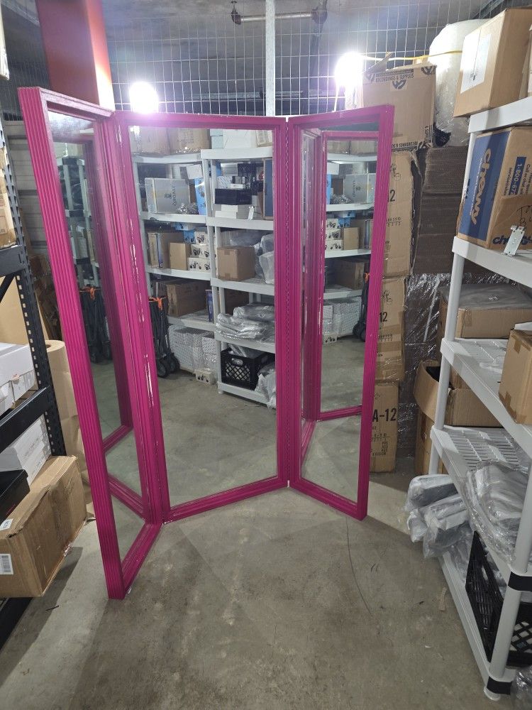 Giant 3 Piece Mirror. 6 Feet Tall Approx 6 Feet Wide Very Sturdy And Heavy