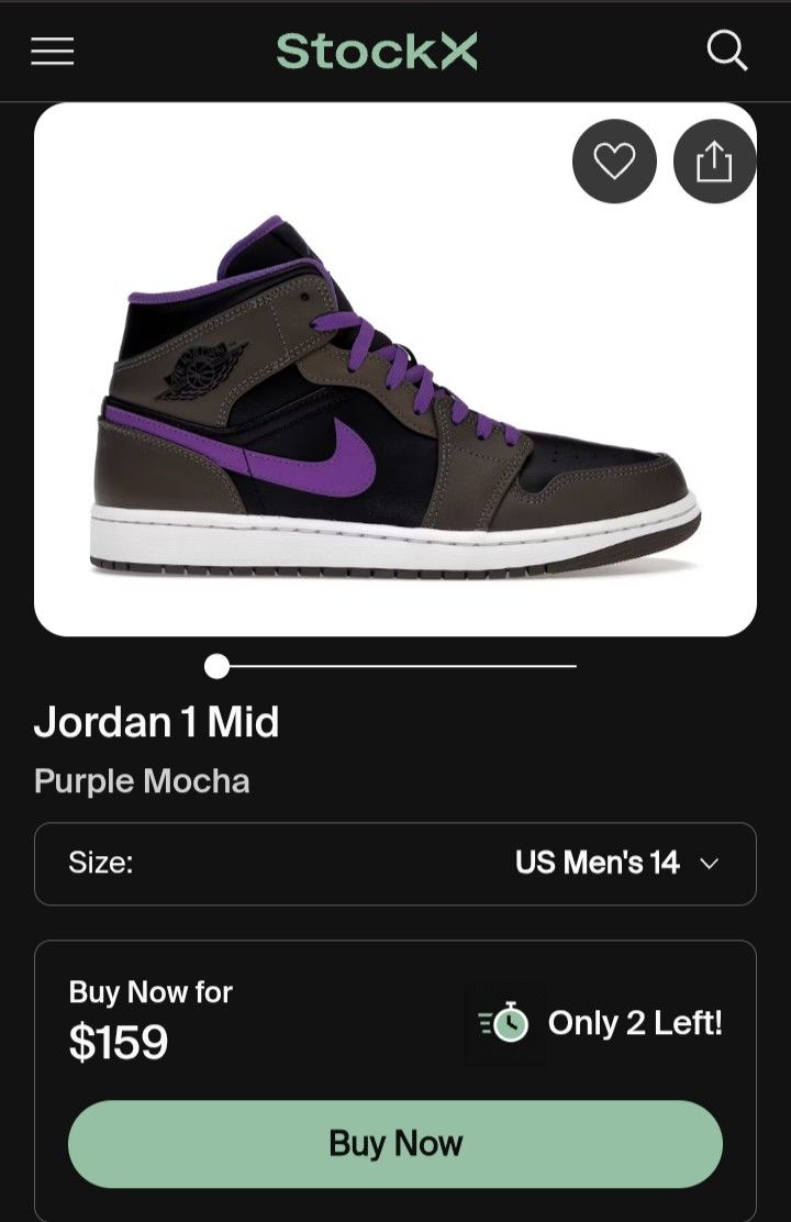 Nike Air Jordan 1 Mid Palomino Mocha Purple
