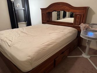 King wooden bed frame