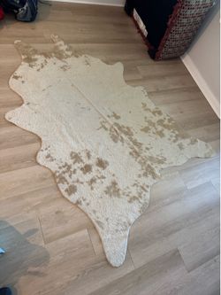 Ivory and Tan Cowhide Area Rug