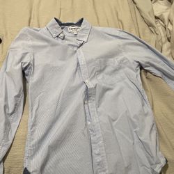 Express Small Light Blue Button Down Long Sleev Shirt