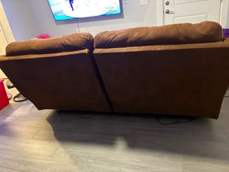 Brown Leather Loveseat Sofa