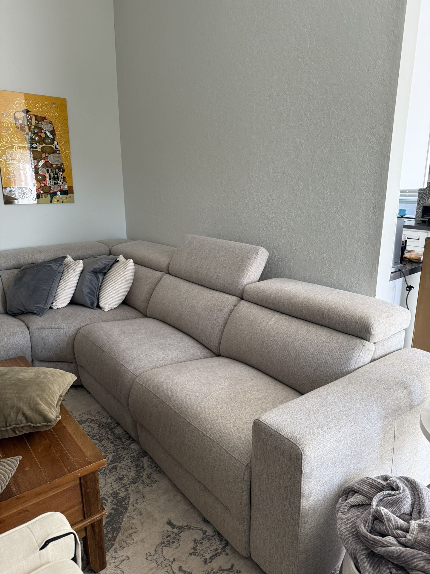 Costco Thomasville Sectional Gray Recliner Couch