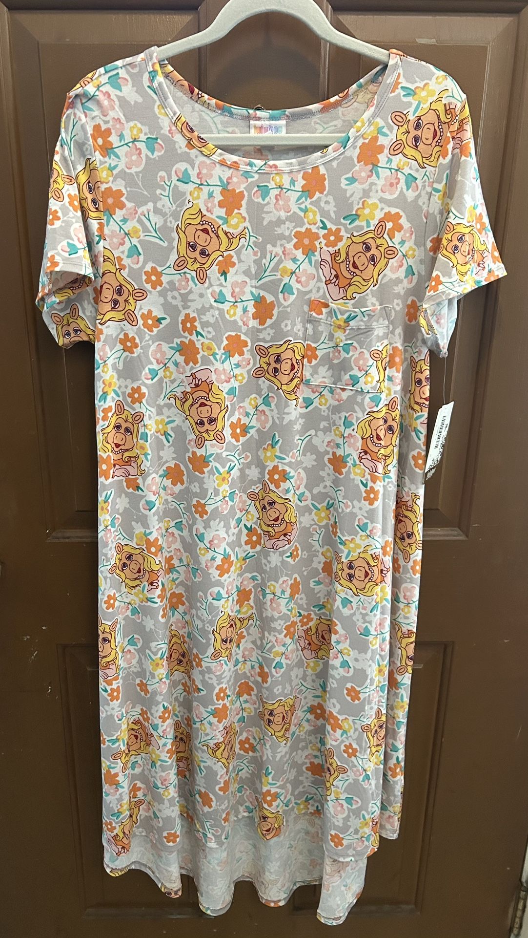 Miss Piggy Dress NEW Disney LuLaRoe Carly Dress Hi Low Hem Womens L