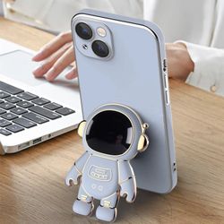 Blue Astronaut Phone Case with Stand for Iphone 15, 15 Pro  and 15 Pro Max Samsung S23 S23Plus S23Ultra
