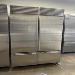 Sub Zero 72”Wide Built In Stainless Steel Bottom Freezer Set 