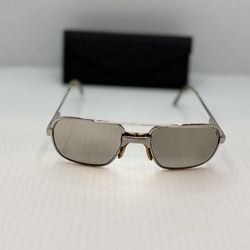 Vintage Safilo Italy Metal Sunglasses Silver Rectangular Aviator Style 80s 90s