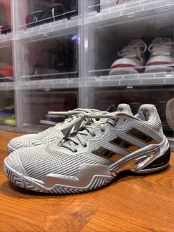 Adidas Barricade 13 Silver Metallic 25th Anniversary JR1973 Tennis Shoes Sz 9.5M