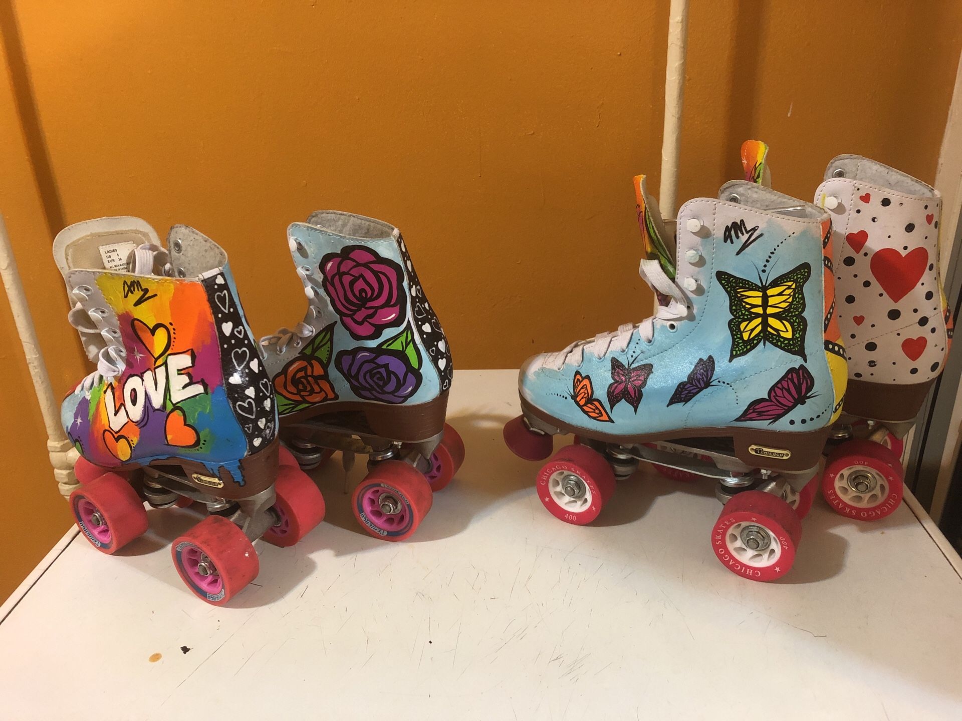 Roller Skates(LOVE kids 5,BUTTERFLIES women 7)