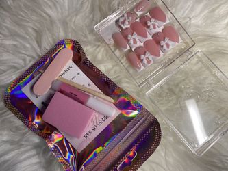 Short Square French Tip Nail