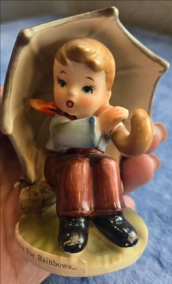 Vintage "Looking For Rainbows" Ceramic Boy Figurine