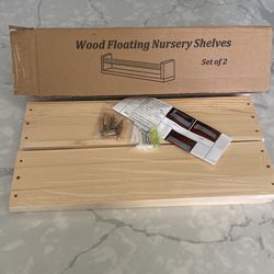 Wood Floating Nursery Shelves (set Of 2)