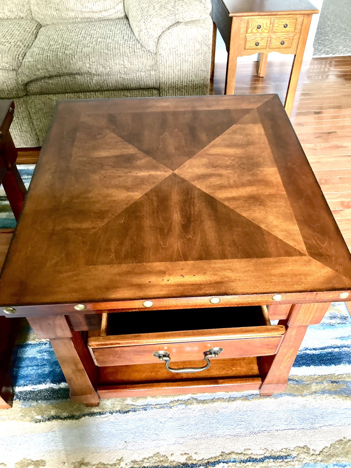 Cherry End Tables With Coffee Table/Chest