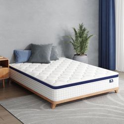 Crystli Queen Size Mattress 12 Inch Bed in A Box Hybrid Mattress with Zero Pressure Foam
