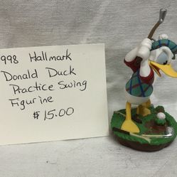 1998 Hallmark Donald Duck Practice Swing Figurine 