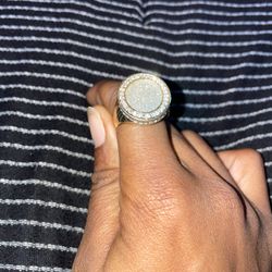 Mens Gold Plated And Diamond Ring