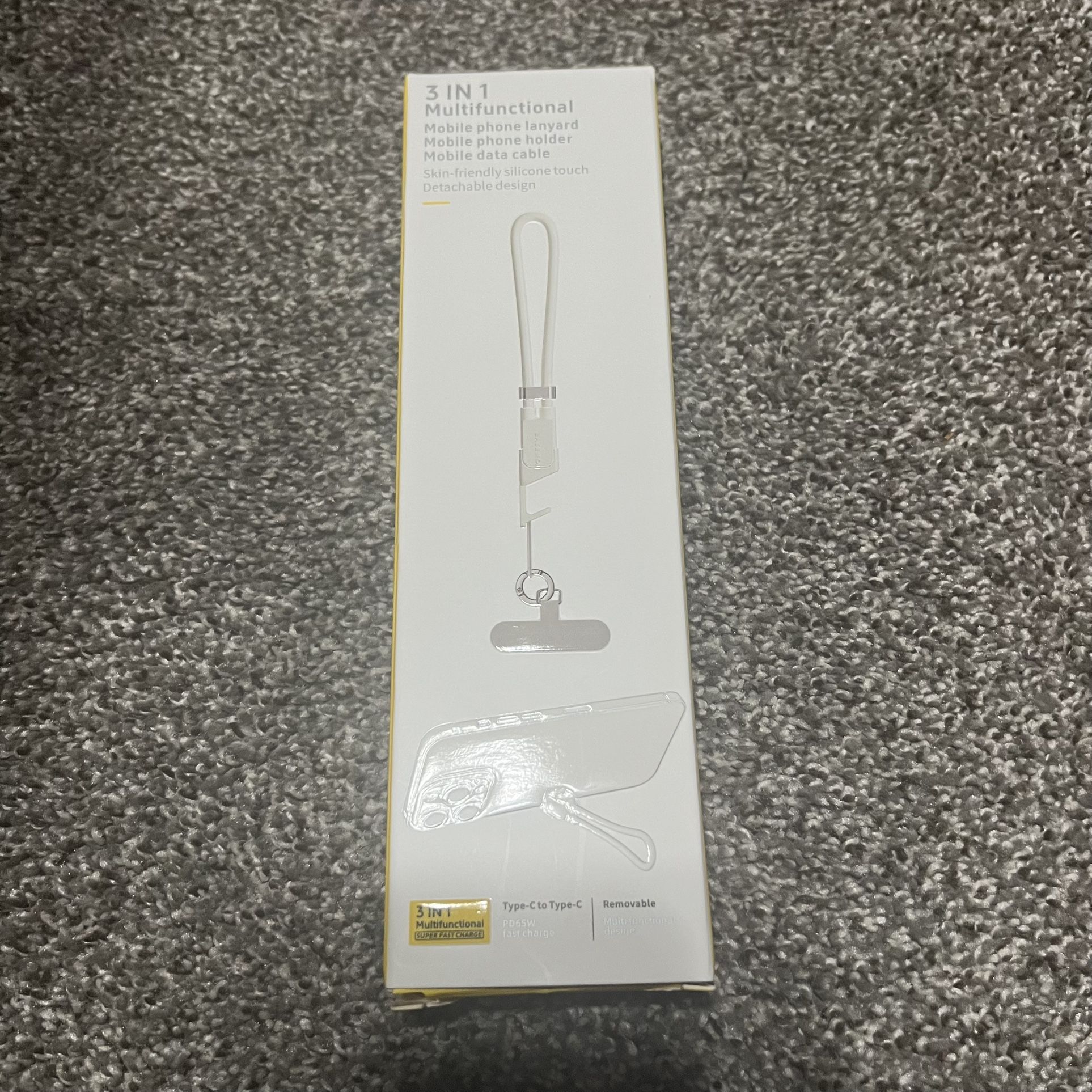 WHEAXY 3-in-1 Anti-Theft Silicone Cable Phone Lanyard