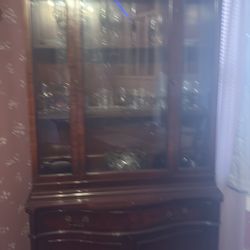 Cherrywood Table, Chinet Cabinet and chess