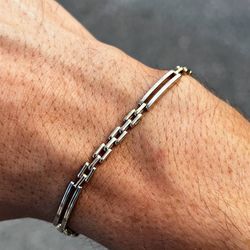 14k yellow gold solid links 7.5 inches bracelet 9.9 grams