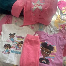 Toddler Girls Active Star 2-Piece Set - Pink & 2 shirts