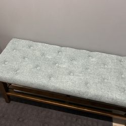 Solid Wood And Fabric Bench