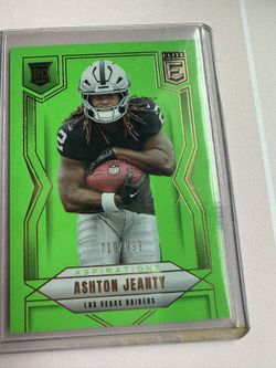2025 Donruss Elite Ashton Jeanty #113 Aspirations Lime Green RC 719/999 Raiders