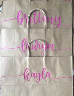 Personalized bridesmaid gift bags!