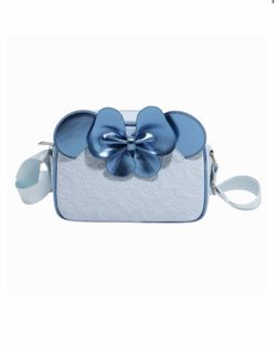 Loungefly Disney Minnie Mouse Embossed Butterfly Metallic Bow Crossbody Bag New