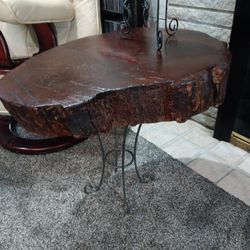 Gorgeous wood slab side table