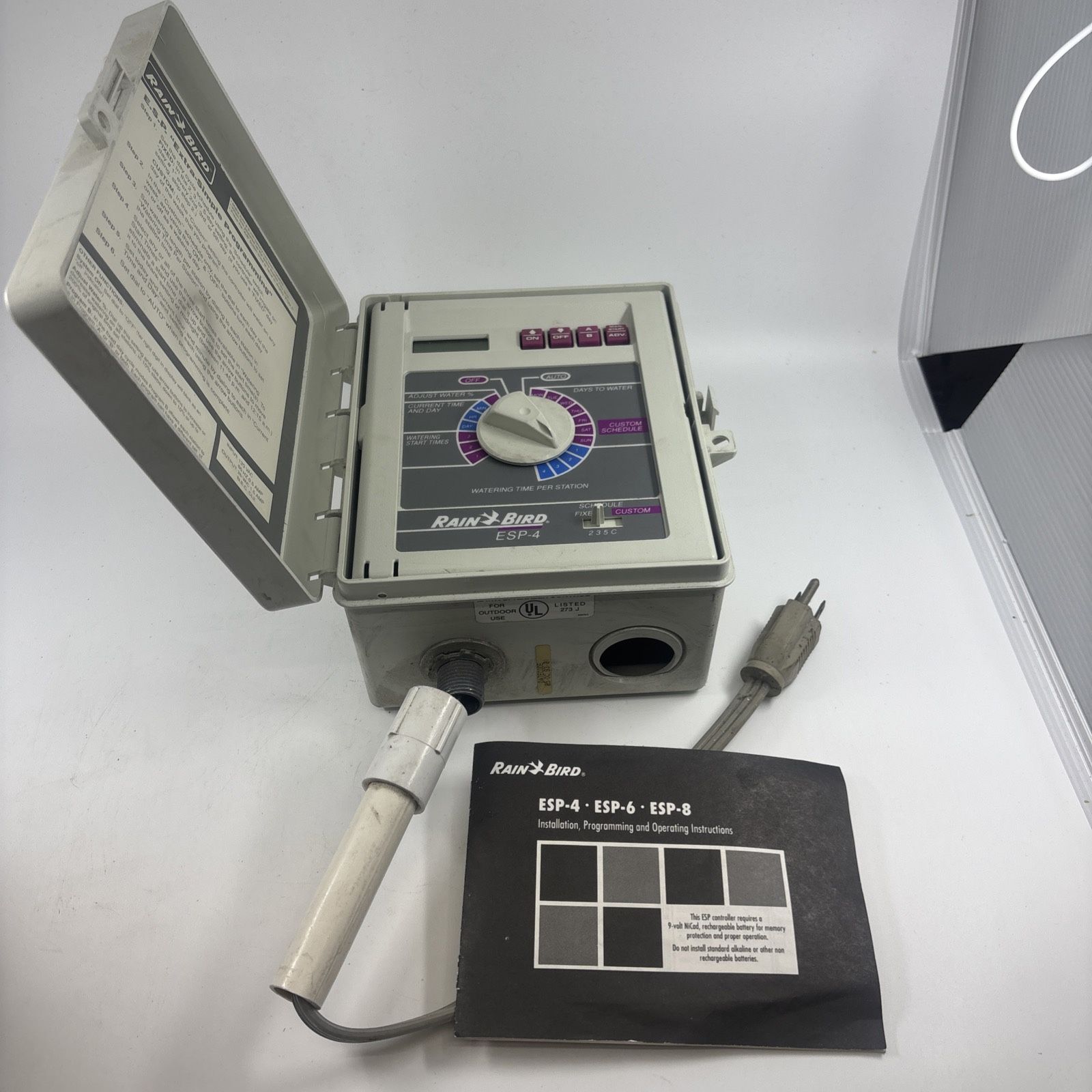 Rain Bird ESP-4 Sprinkler Timer with Power Adapter Fully Functional