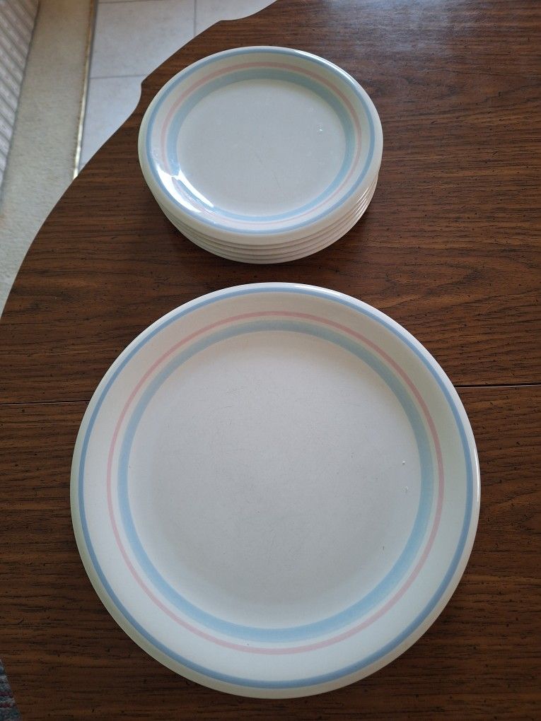 3 Dinner Plates; 5 Salad Plates