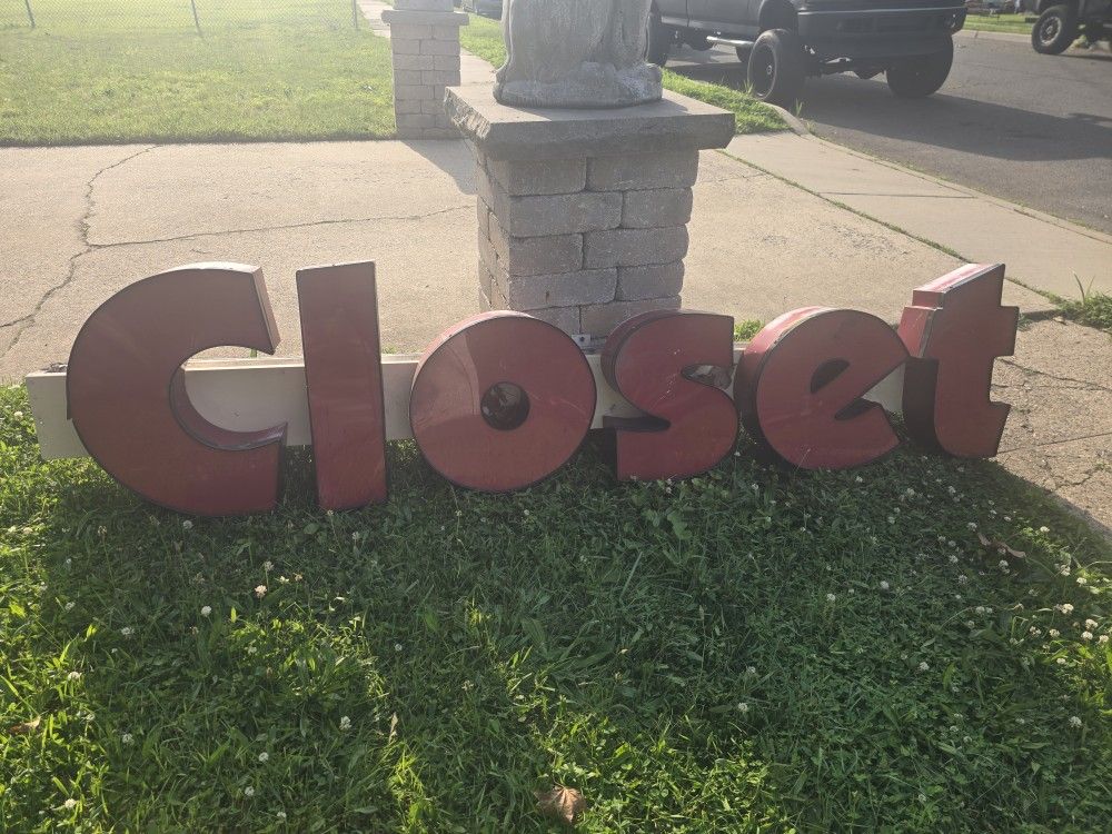 Old Light Up Closet Sign