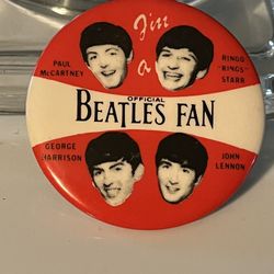 Original 1964 Beatles Fan Club Button