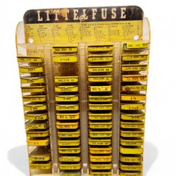 VINTAGE PROFESSIONAL “LITTLE FUSE” TV REPAIR WITH DISPLAY CASE AND FUSES