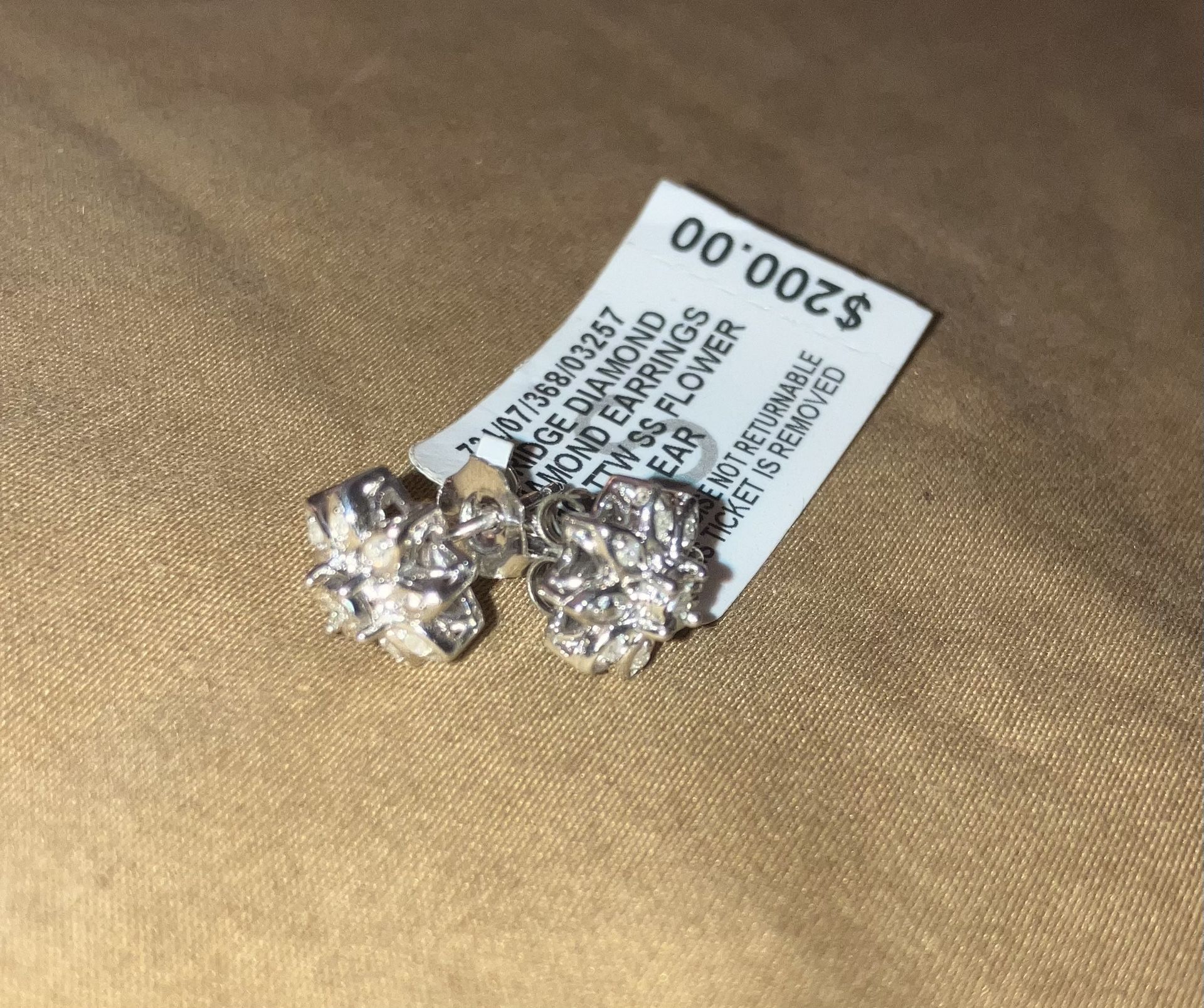 White Gold Diamond Earrings (New)