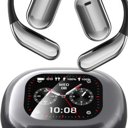 Open Ear Earbuds Ultra Comfort Bluetooth 5.4 Headphones Over The Ear Earbuds with Intelligent Touch Screen Ear Hooks IPX7 Waterproof Bone Conduction E